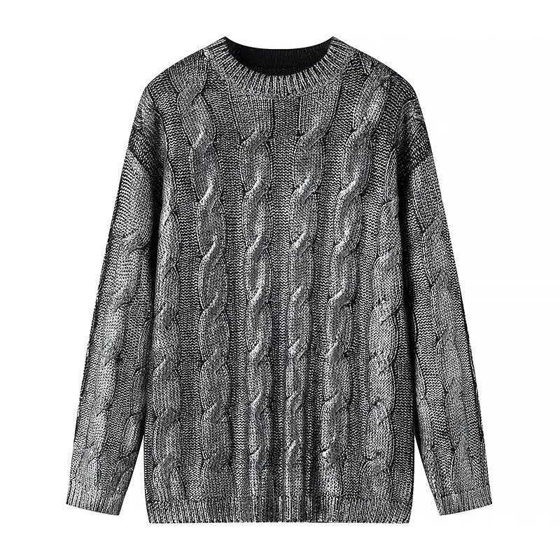 Ladies chunky knit cable pattern sweater with round neckline and oversized silhouette Amarae