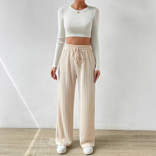 Comfortable casual pants for women in ribbed design Amarae