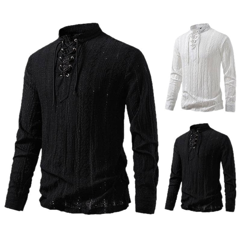 Long sleeve shirt for men with creative lace design Lune London