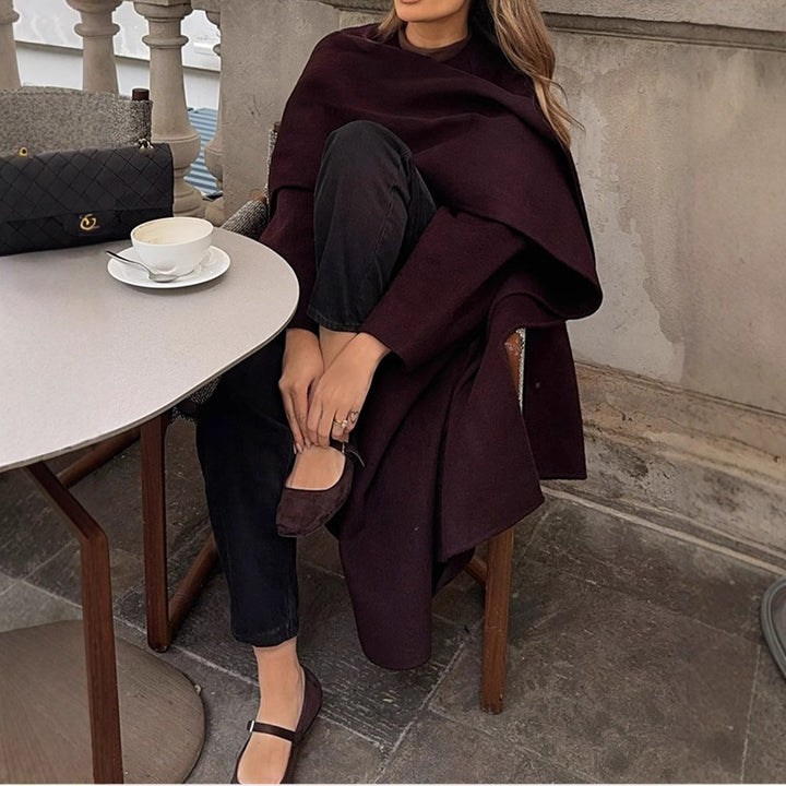 Ladies elegant over-jacket with asymmetric cut Amarae