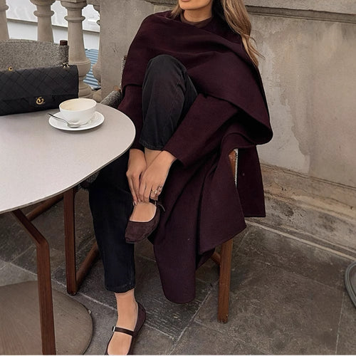 Ladies elegant over-jacket with asymmetric cut Amarae
