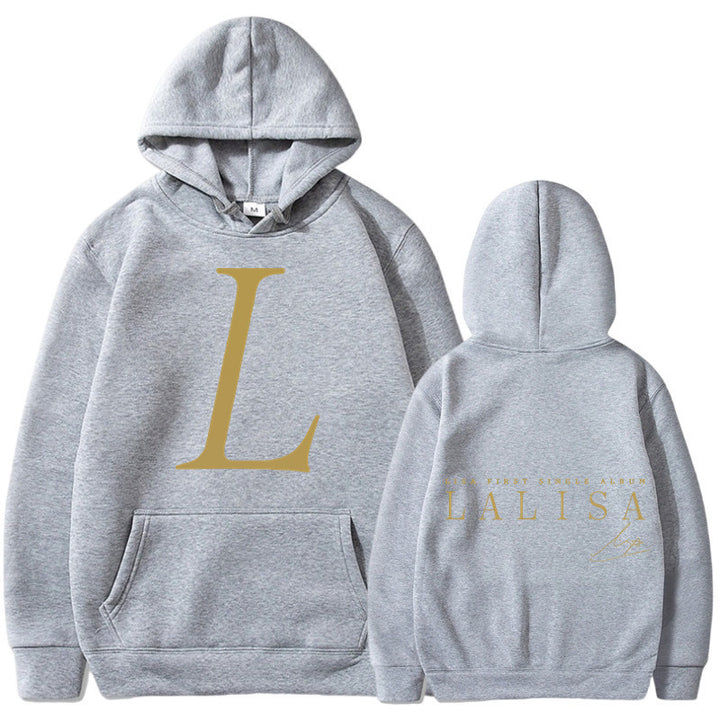 Women's hoodie with stylish initials print and generous kangaroo pocket Lune London