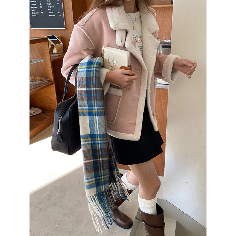 Women's oversized teddy jacket with designer seams Chic & Stil