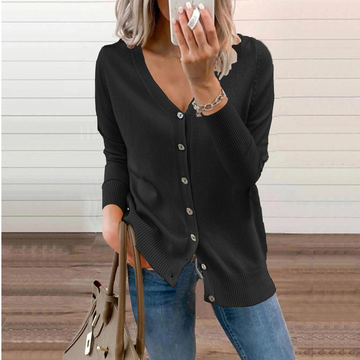 Women's V-neck Cardigan with Button Details Lune London
