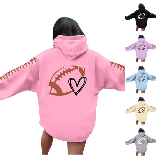 Sweat à capuche pour femmes avec motif de football créatif et coupe décontractée Chic & Stil