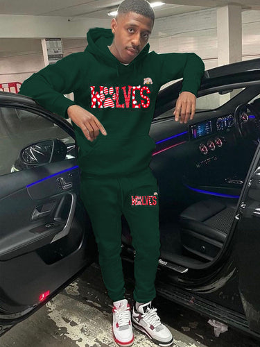 Men's hoodie and jogger pants set with catchy graphic print Amarae