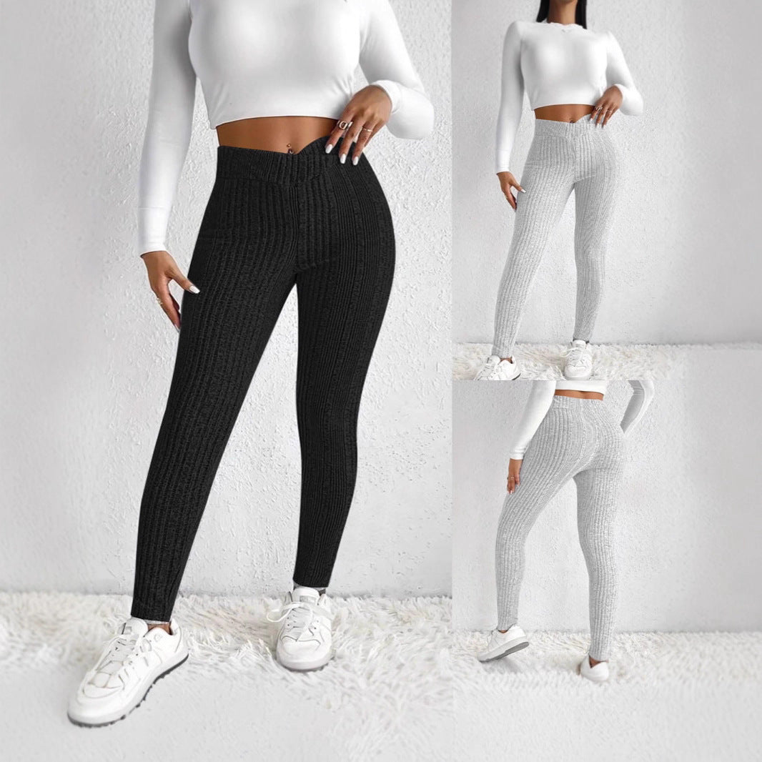 Leggings ajustés pour femmes avec motif rayé élégant Chic & Stil