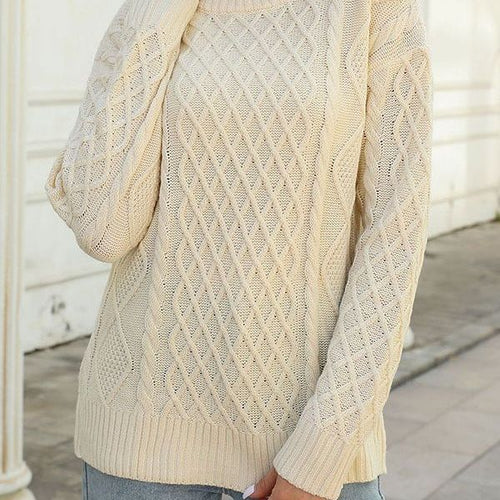 Pull en tricot pour femmes avec un motif en diamant saisissant Chic & Stil