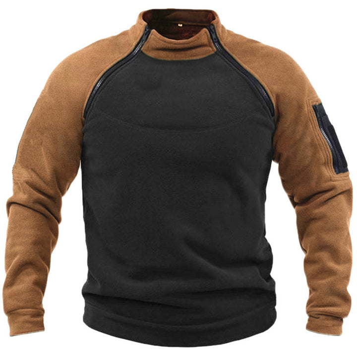 Fleece pullover for men with high collar and functional pockets Lune London