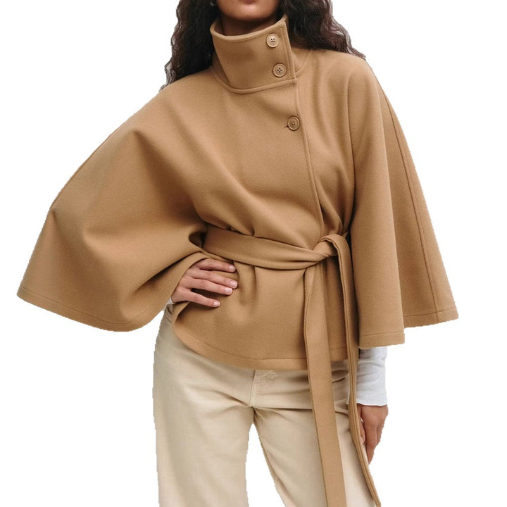 Ladies modern wrap jacket with loose fit and high collar Lune London