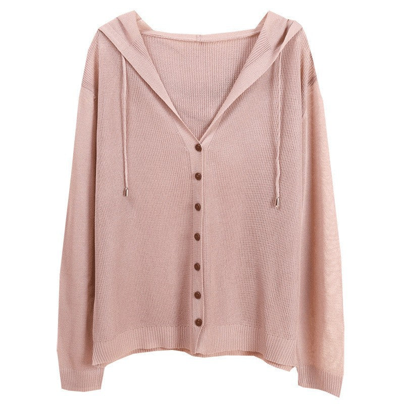 Lady cardigan with hood and elegant wooden buttons Lune London