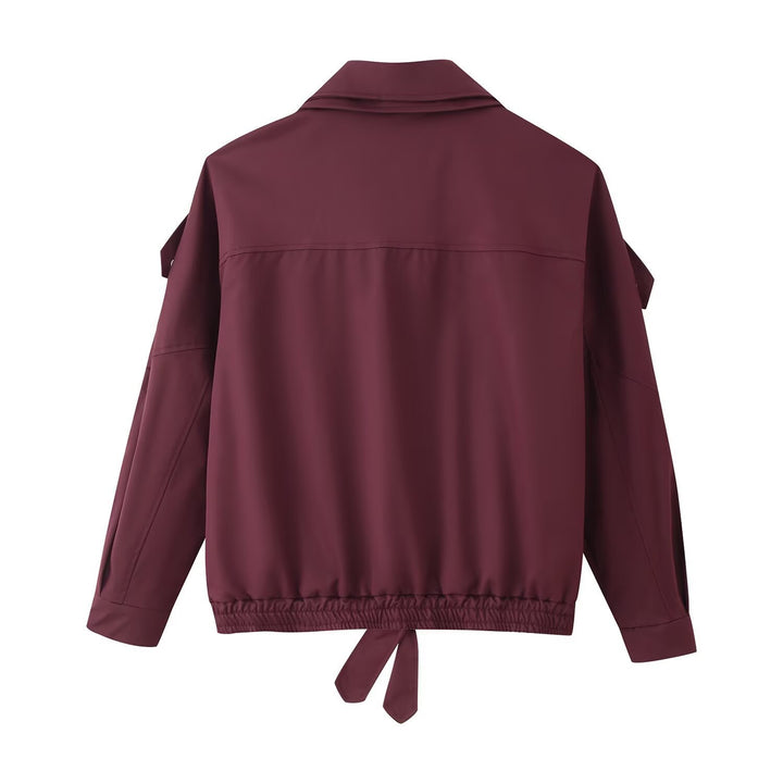 Sporty transitional jacket for women with trendy collar and elastic waist Lune London