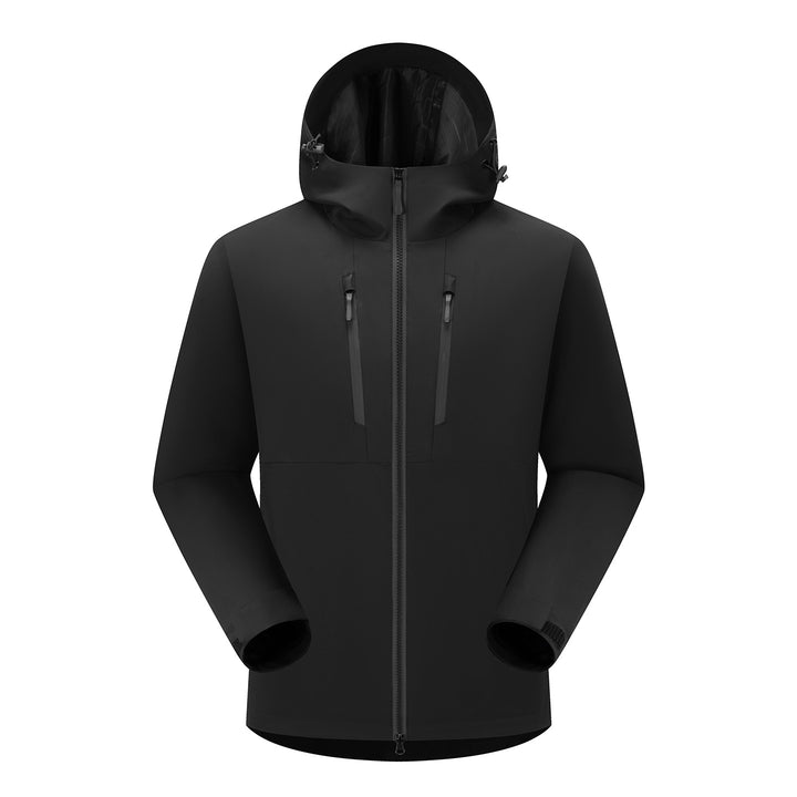Men's Technical Softshell Jacket with Ergonomic Hood and Vertical Chest Pockets Amarae