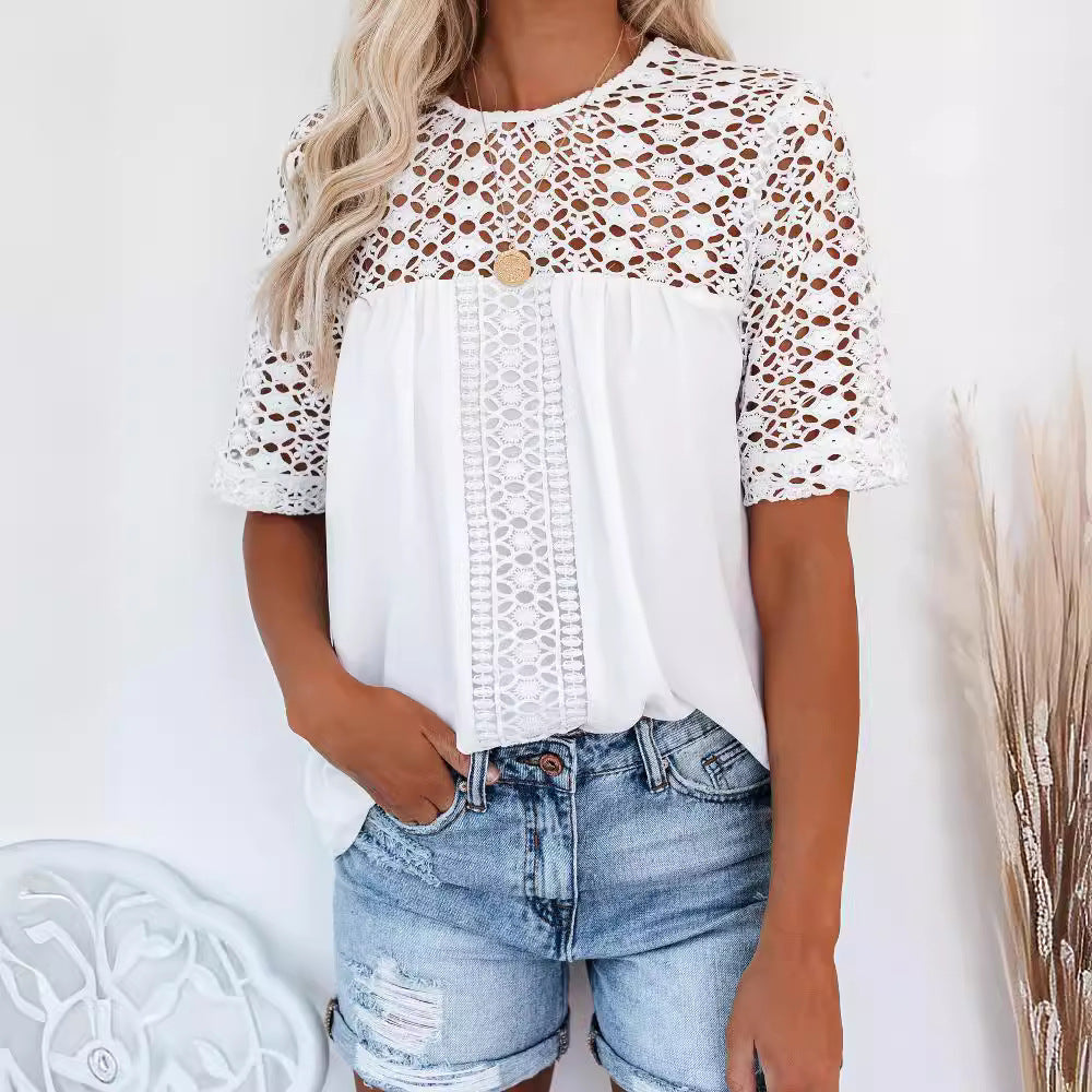 Elegant blouse for ladies with lace detail Lune London