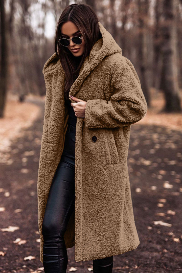 Ladies Oversized Fleece Jacket with Hoodie Moon London