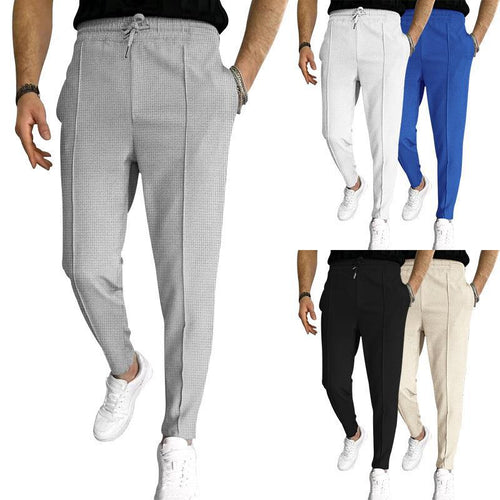 Casual men's leisure pants with elastic waist and stylish structural design Amarae