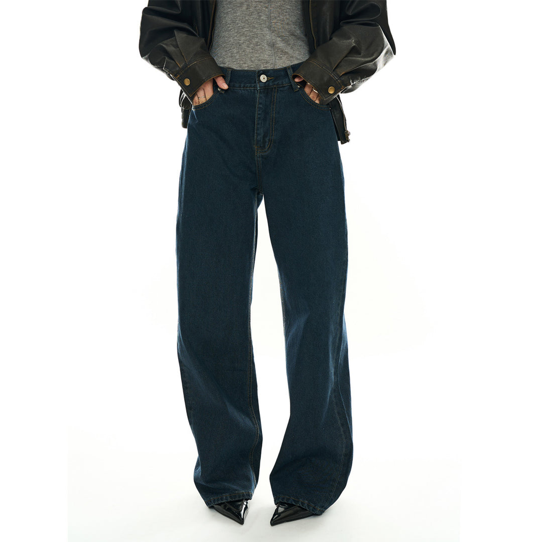 Women's Extra Wide High Waist Denim Baggy Jeans with Low Crotch Amarae