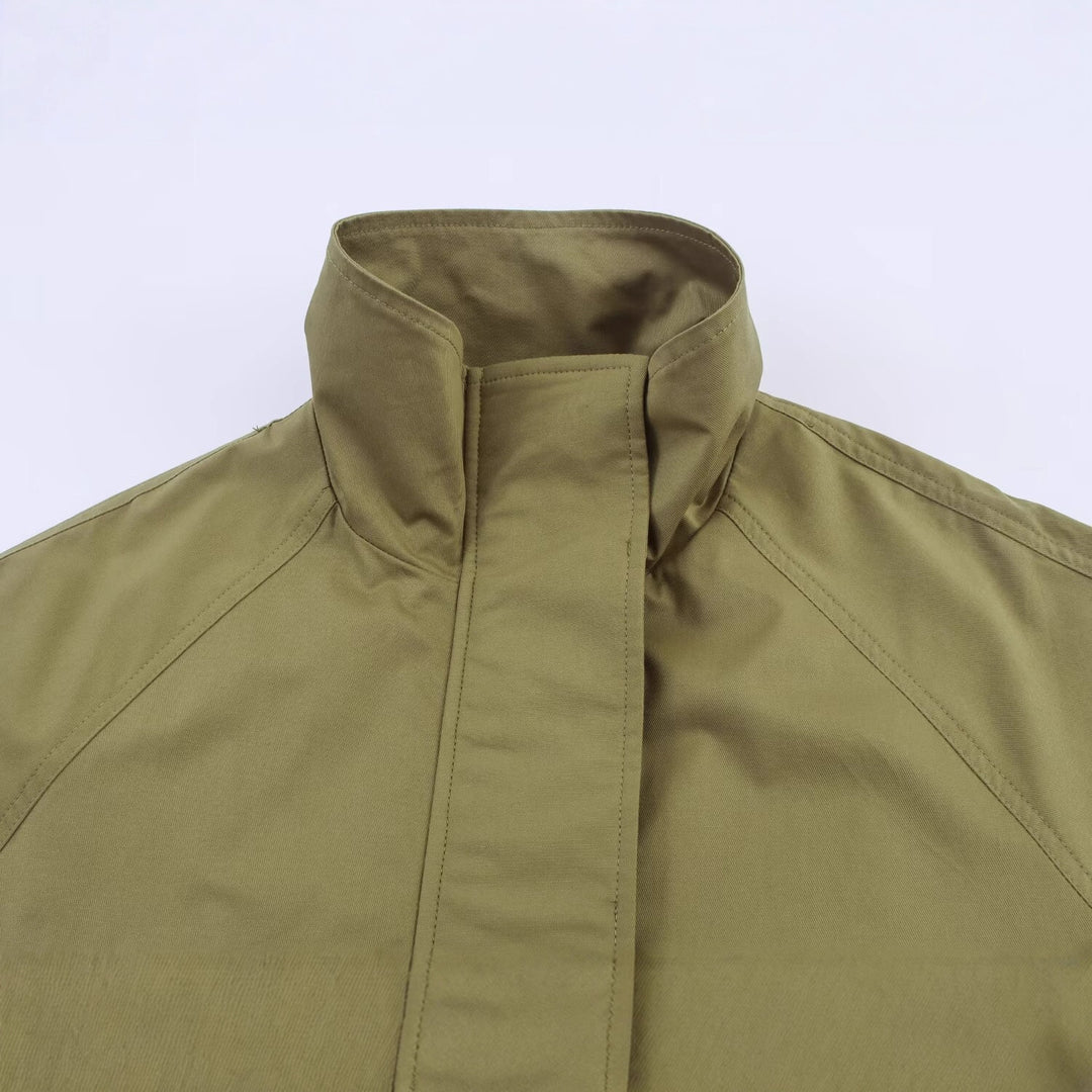 Casual utility jacket for women with high collar and practical pockets Lune London