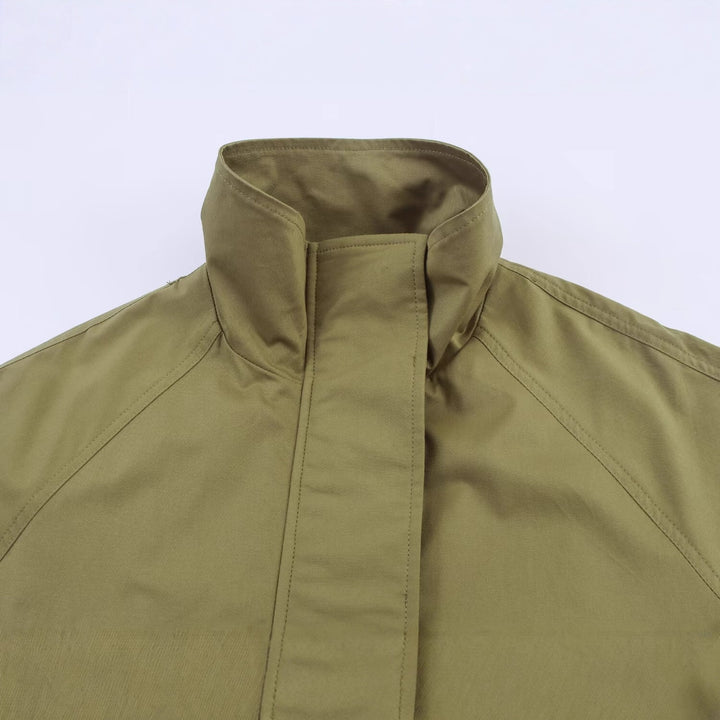 Casual utility jacket for women with high collar and practical pockets Lune London