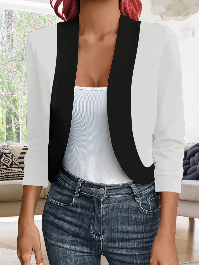 Women elegant blazer with contrasting inserts Lune London