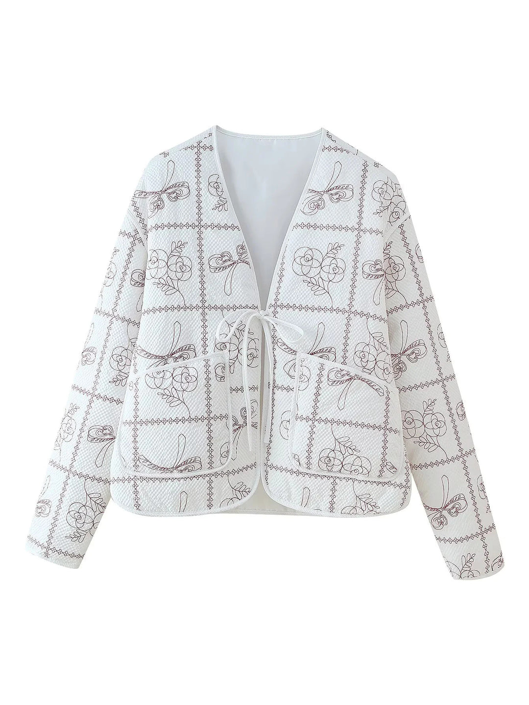 Lady jacket with floral pattern and practical pockets Lune London