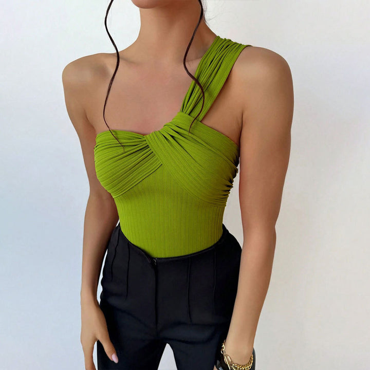 Maillot de bain élégant pour femme à une épaule avec un design de drapé sophistiqué Chic & Stil