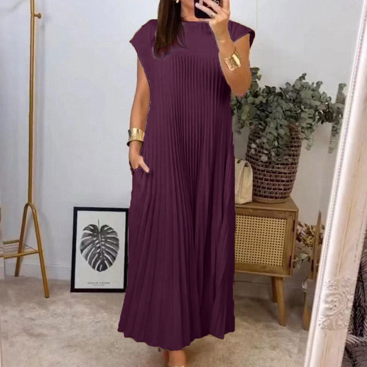 Robe maxi plissée élégante pour dames avec poches pratiques Chic & Stil