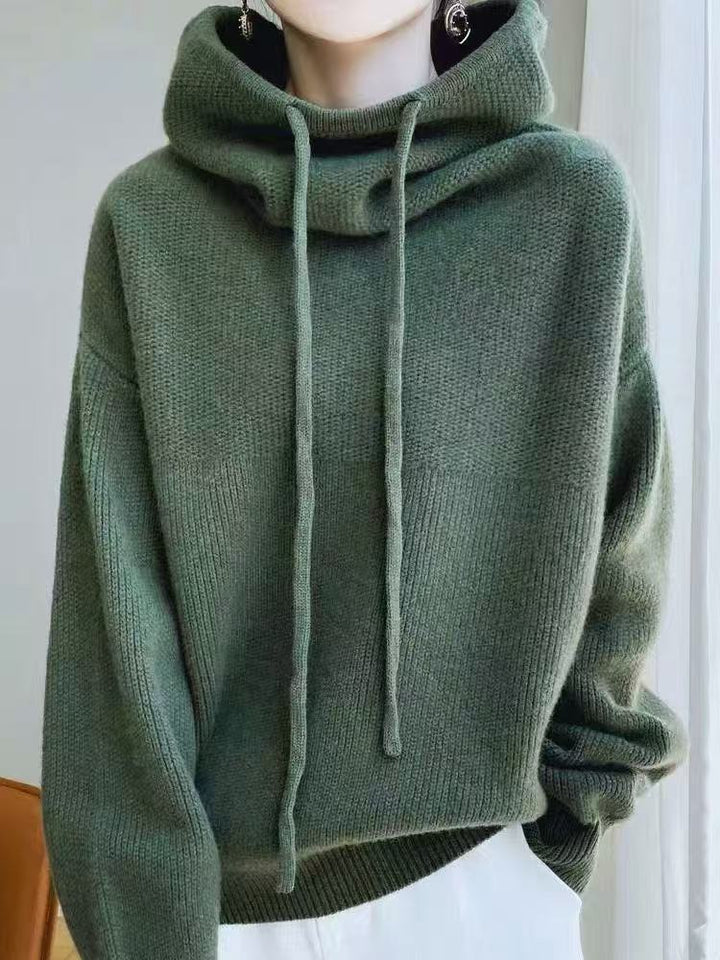 Pull surdimensionné à col haut et détails de lacets pour femmes Chic & Stil