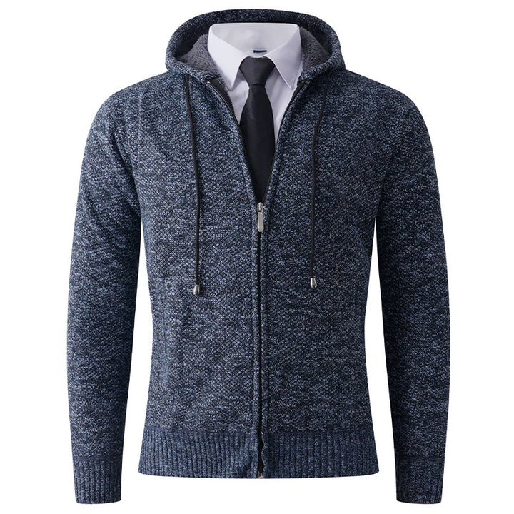 Men's knitted hoodie jacket with structured finish Lune London