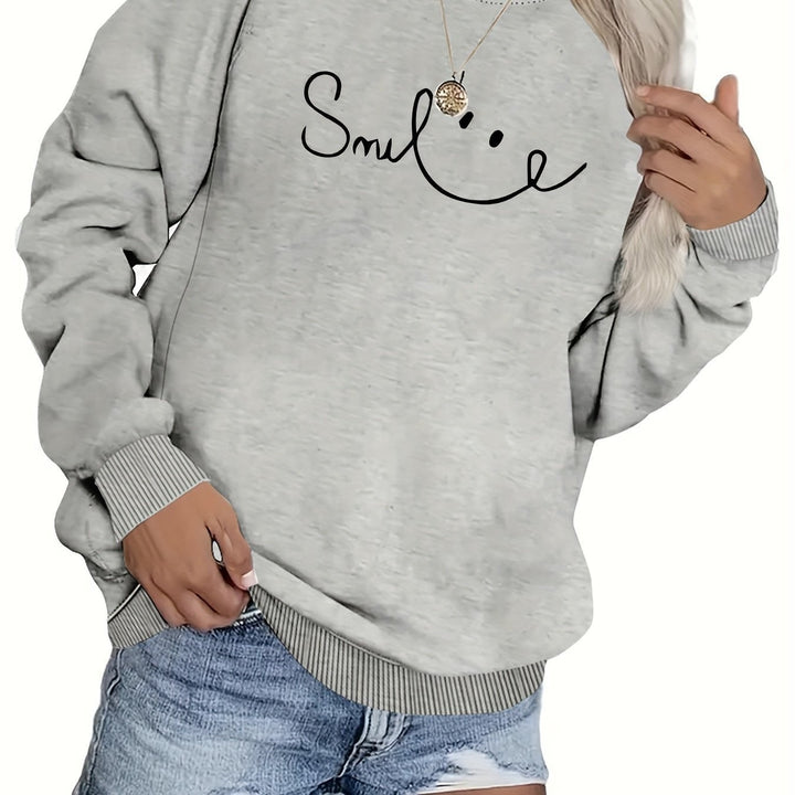 Sweat-shirt pour femmes avec lettrage décontracté et coupe confortable Chic & Stil