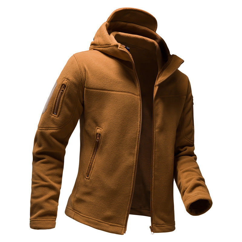 Men's fleece jacket with hood and functional pockets Lune London