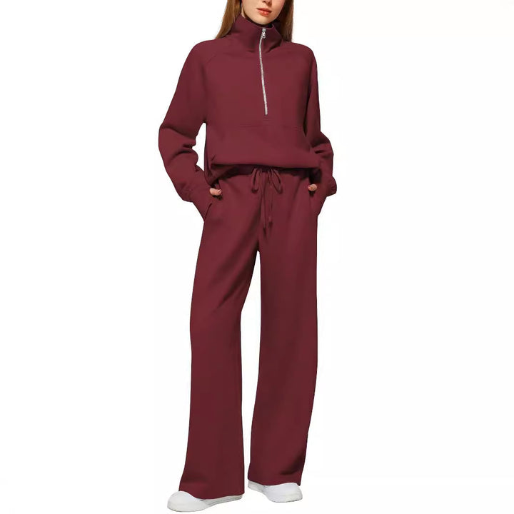 Ladies sports set with high top and wide pants Lune London