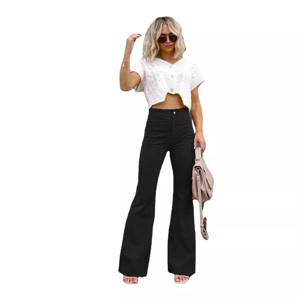 Women's Fashion High-Waisted Flared Jeans Lune London