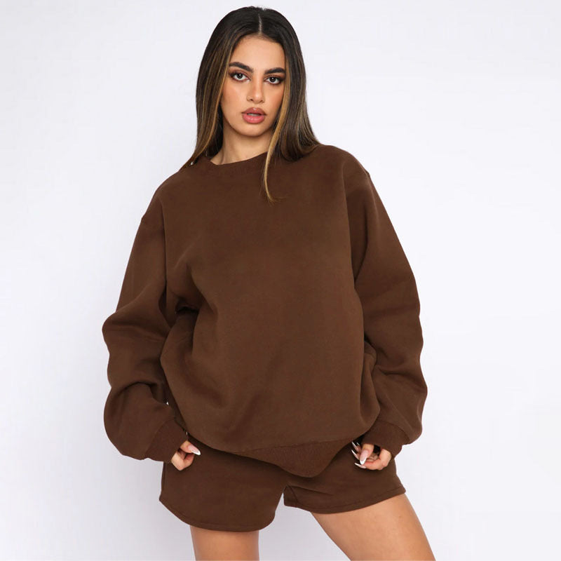 Amarae women's sporty sweatshirt and shorts set