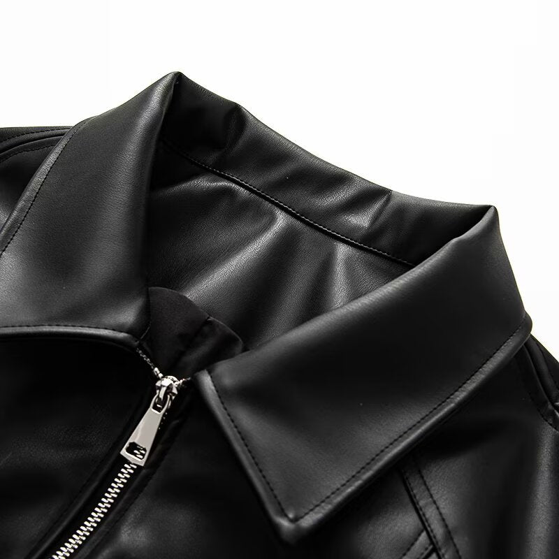 Veste en cuir à la mode pour femmes avec ceinture élastique Chic & Stil