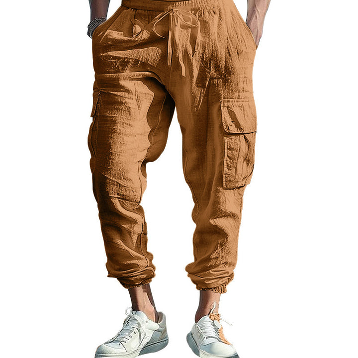 Men's cargo pants with practical side pockets and elastic waistband Lune London