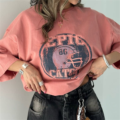Oversized t-shirt for women with graphic print Amarae