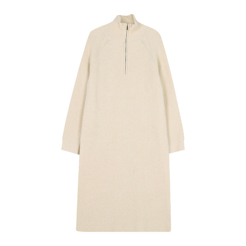 Robe tricotée pour femme avec col montant et fermeture éclair Chic & Stil