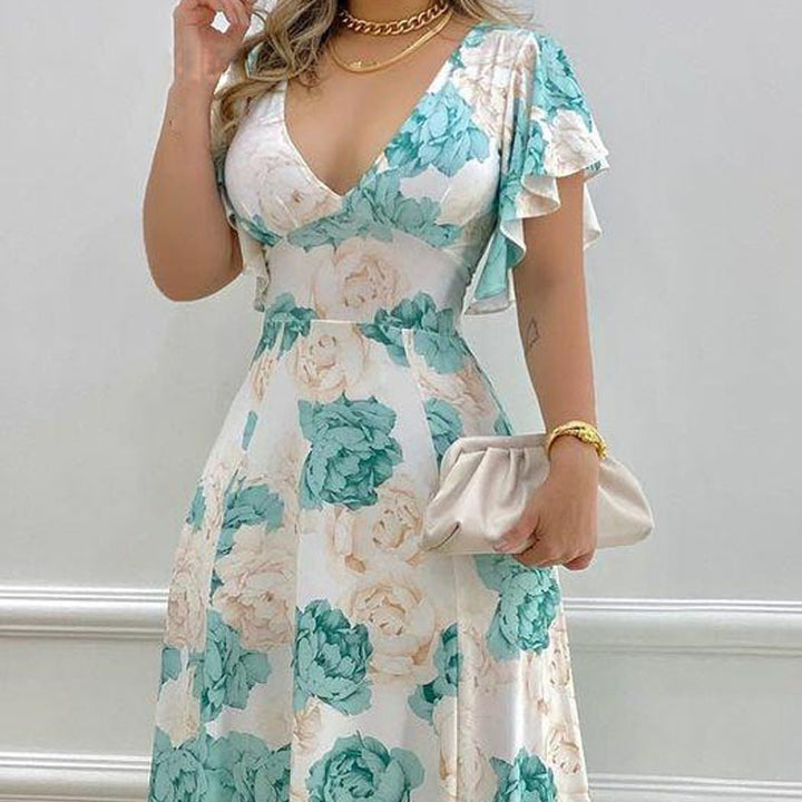 Robe maxi femme avec motif floral romantique Chic & Stil