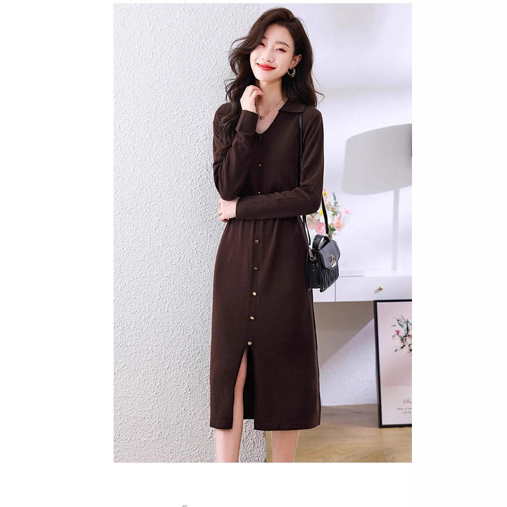 Robe Chemise Élégante pour Femmes avec Fermeture Boutonnée et Fente Latérale Chic & Stil