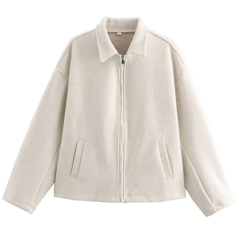 Lune London women's trendy cropped wool jacket