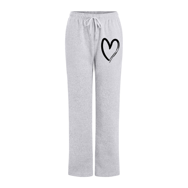Women's casual leisure pants with modern heart design Chic & Stil