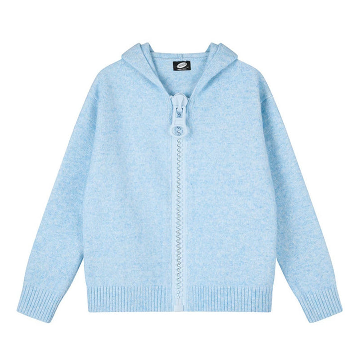 Women’s Hooded Cardigan with Oversized Zipper and Soft Mohair Mix Amarae