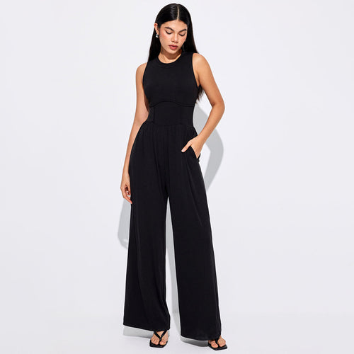 Combinaison pour femmes avec taille haute et poches latérales pratiques Chic & Stil