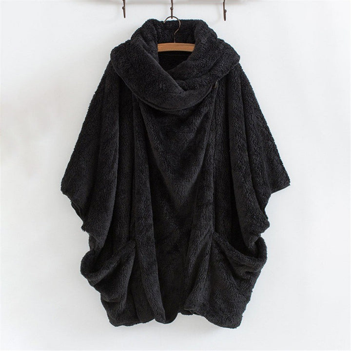 Women Oversize Cozy Poncho with large funnel neck and kangaroo pockets Amarae