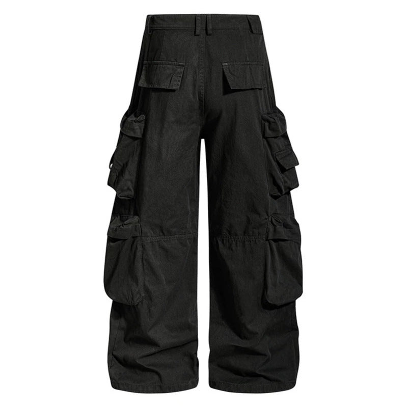 Women's wide cargo culotte pants with oversized pockets and star leo applique Amarae