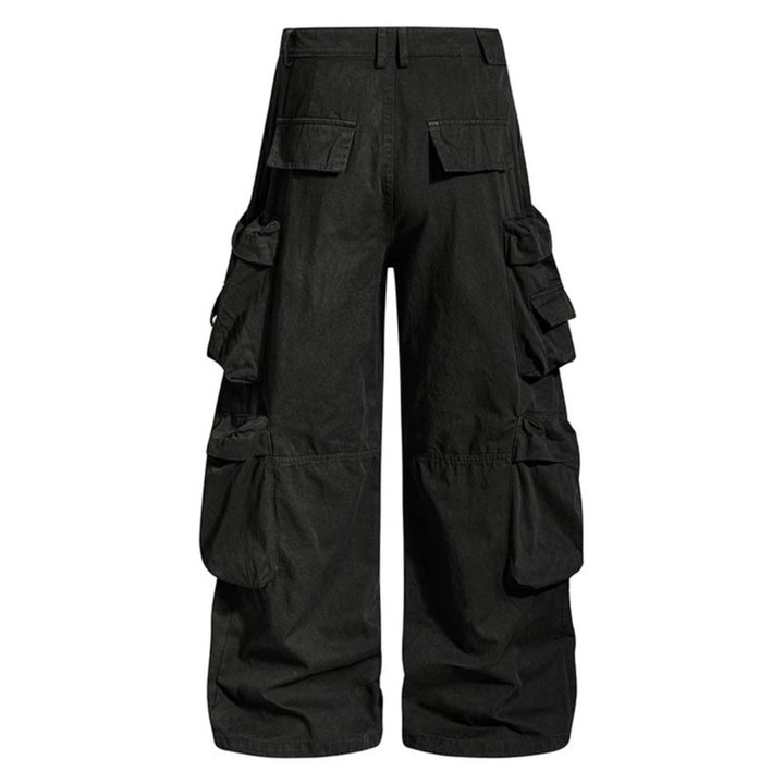 Women's wide cargo culotte pants with oversized pockets and star leo applique Amarae