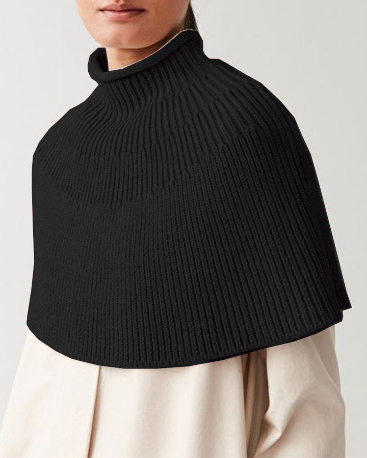 Women knitted cape with high collar Lune London