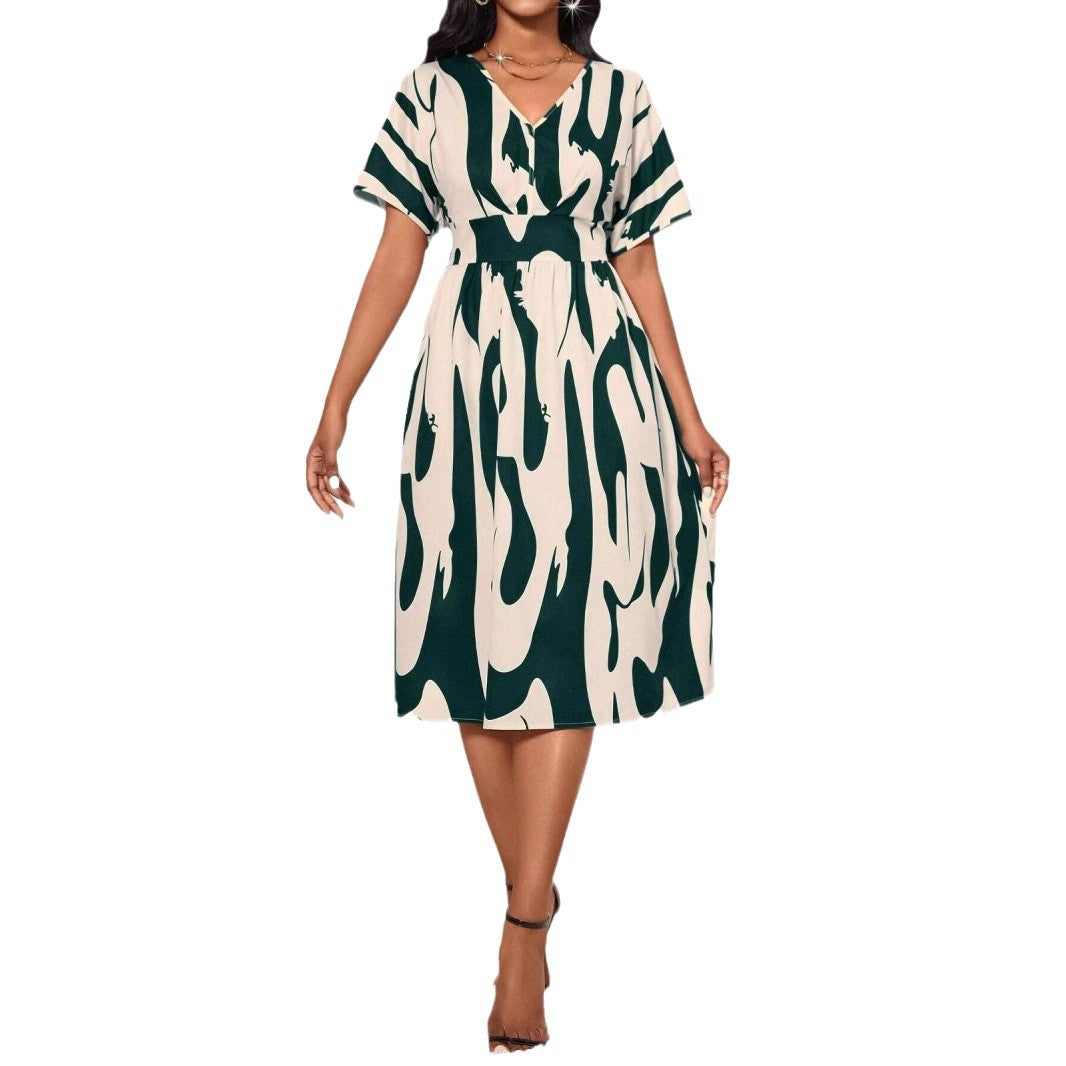 Lune London Abstract Print Midi Dress for Women