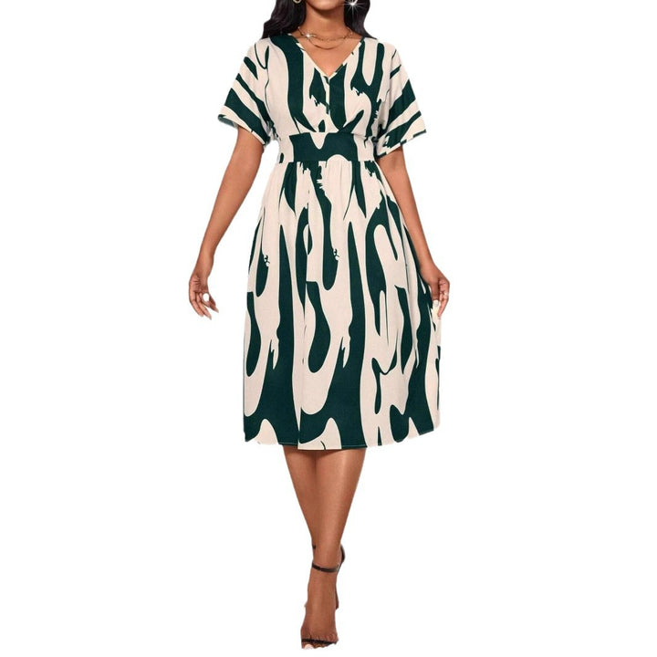 Lune London Abstract Print Midi Dress for Women